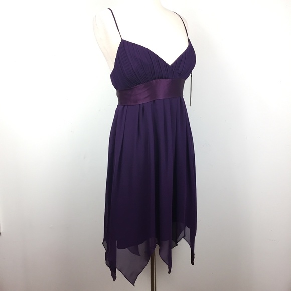 ABS Chiffon & Satin Empire Waist Evening Dress - Picture 2 of 7